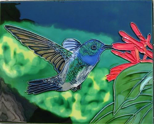 Ceramic Art Tile-Hummingbird 8x10 1 Ceramic Art Tile-Hummingbird 8x10