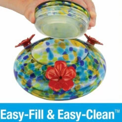 Solar Glass Hummingbird Feeder With Perch 8 Solar Glass Hummingbird Feeder With Perch -US Poultry Sales Store Top Fill Solar Hummingbird Feeder