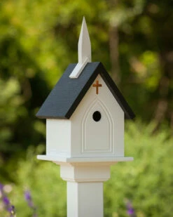 Church Birdhouse Vinyl/PVC 4 Church Birdhouse Vinyl/PVC -US Poultry Sales Store VINYL CHURCH Birdhouse BLACK
