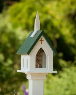 Church Bird Feeder Vinyl/PVC -US Poultry Sales Store VINYL PVC CHURCH Bird Feeder GREEN