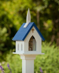 Church Bird Feeder Vinyl/PVC -US Poultry Sales Store Vinyl CHURCH Birdfeeder BLUE