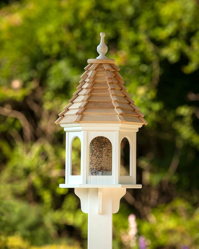 Gazebo Bird Feeder-Vinyl With Cypress Roof 12x28 1 Gazebo Bird Feeder-Vinyl With Cypress Roof 12x28