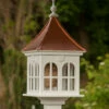 Copper Roof Vinyl/PVC Bird Feeder With Double Window- 29x14