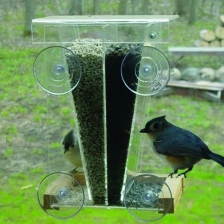 Window Bird Feeder-Double Seed Bins 1 Window Bird Feeder-Double Seed Bins