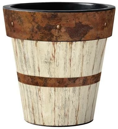 Wood Plank Vinyl Planters-Set/3 2 Wood Plank Vinyl Planters-Set/3 - Image 2