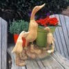 Ducks In Boots Garden Sculpture