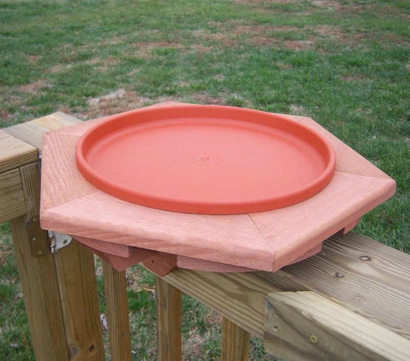 Wooden Deck-Mount Bird Bath 2 Wooden Deck-Mount Bird Bath - Image 2