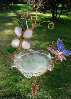 Hanging Dish Feeder/Mini Bath Stained Glass 11 Hanging Dish Feeder/Mini Bath Stained Glass -US Poultry Sales Store butterfly1 58fa8cf0 a538 472b 9115 22e856efa71f
