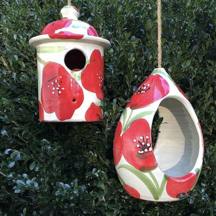 Ceramic Birdhouse And Feeder Gift Set 1 Ceramic Birdhouse And Feeder Gift Set