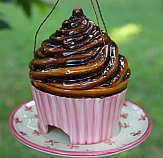 Ceramic Cupcake Bird Feeder 2 Ceramic Cupcake Bird Feeder - Image 2