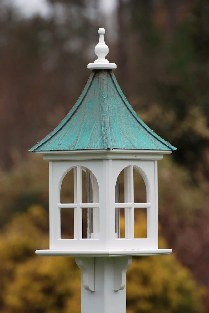 Copper Roof Bird Feeder Arch Window - 28x12 1 Copper Roof Bird Feeder Arch Window - 28x12