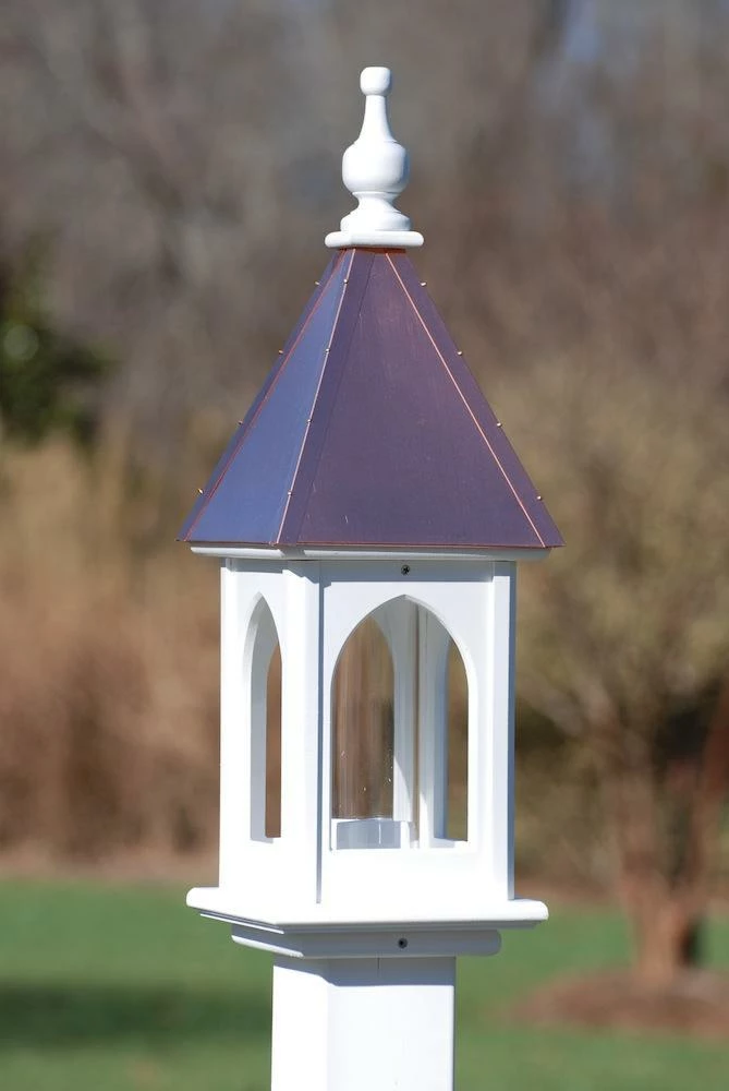 Copper Roof Bird Feeder Post-Mount - 28x8 1 Copper Roof Bird Feeder Post-Mount - 28x8