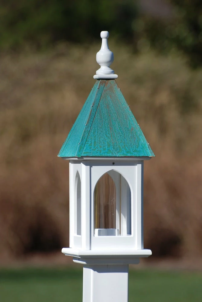 Copper Roof Bird Feeder Post-Mount - 28x8 2 Copper Roof Bird Feeder Post-Mount - 28x8 - Image 2