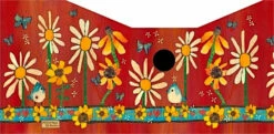Daisies And Sunflowers Vinyl Birdhouse 3 Daisies And Sunflowers Vinyl Birdhouse -US Poultry Sales Store daisies sunflowers birdhouse art detail