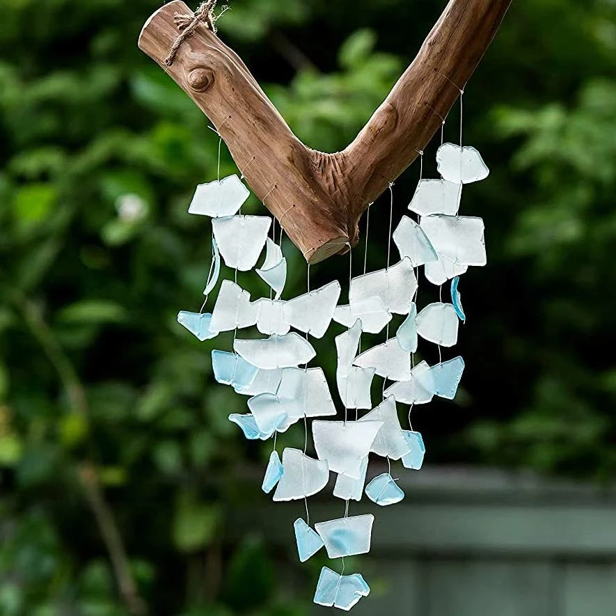 Driftwood & Sea Glass Wind Chime 1 Driftwood & Sea Glass Wind Chime