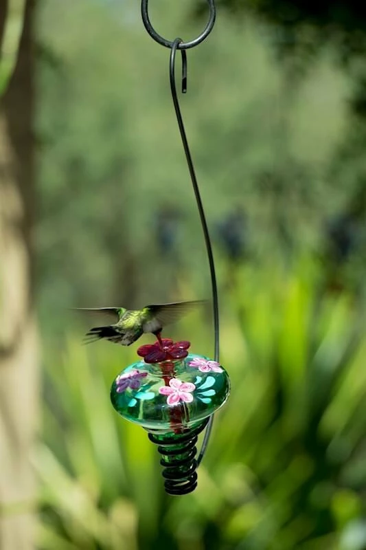 Hand Painted Glass Hummingbird Feeder 2 Hand Painted Glass Hummingbird Feeder - Image 2