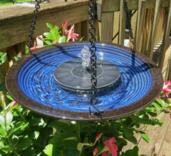 Solar Bird Bath With Stand -US Poultry Sales Store hanging solar bird bath blue 58e3595c f05a 47d5 af9a 9a56907fce45