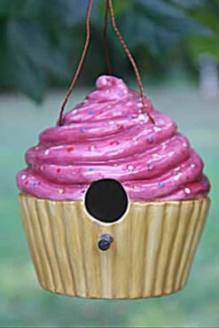 Ceramic Cupcake Birdhouse 6 Ceramic Cupcake Birdhouse -US Poultry Sales Store jpeg 2
