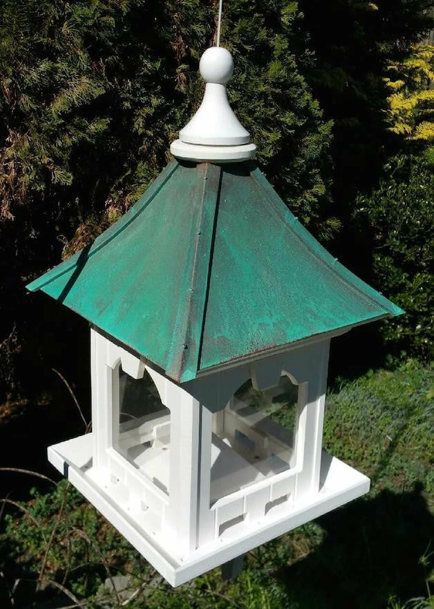 Copper Roof Bird Feeder With Large Capacity - Hanging 2 Copper Roof Bird Feeder With Large Capacity - Hanging - Image 2