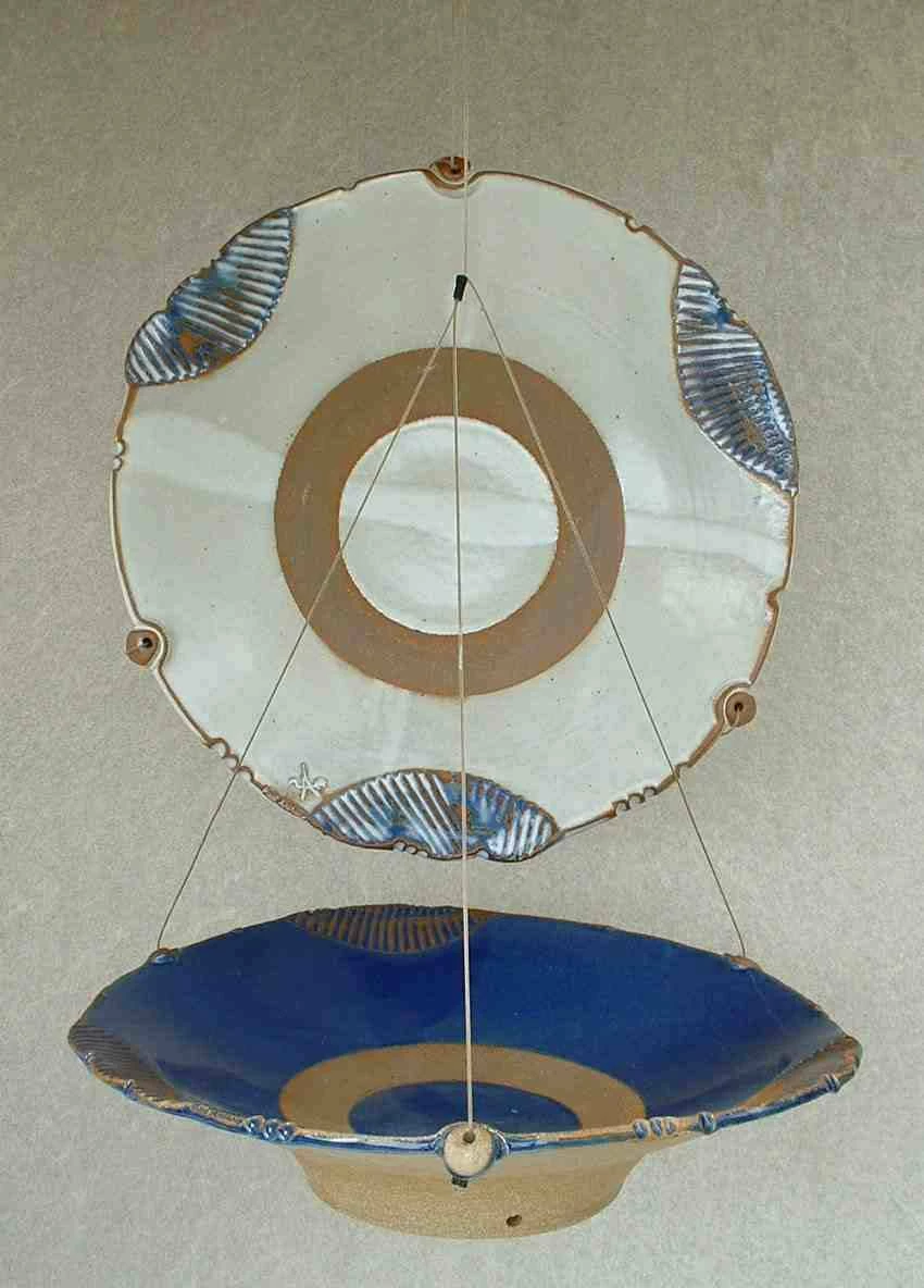 Pottery Hanging Bird Bath 12" 2 Pottery Hanging Bird Bath 12" - Image 2