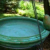 Ceramic Hanging Bird Bath-Teal