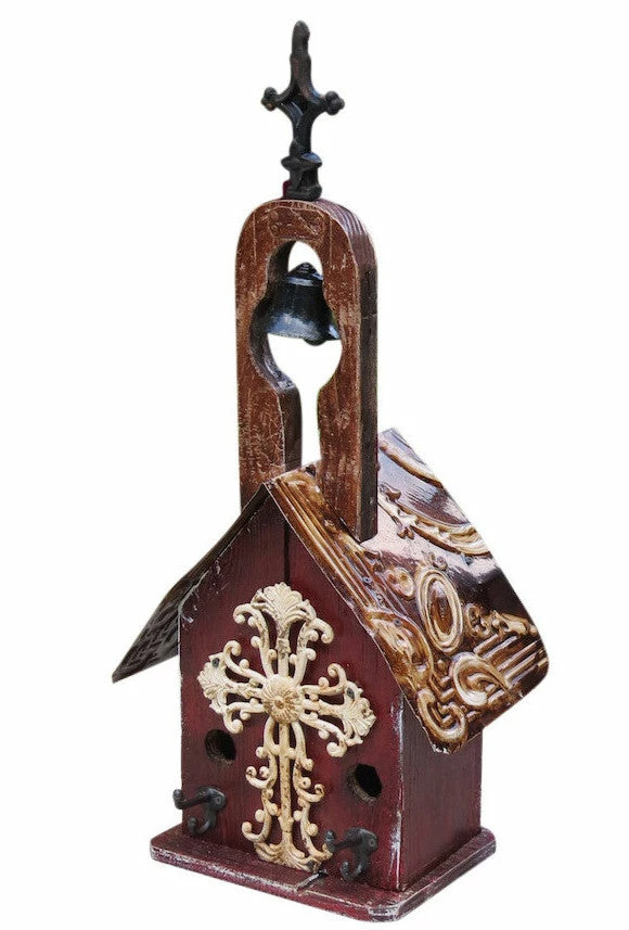 Vintage Church Birdhouse- Large Cross 1 Vintage Church Birdhouse- Large Cross