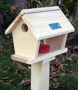 Wooden Bluebird Feeder- Small 1 Wooden Bluebird Feeder- Small