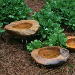Teak Bird Bath, Deck-Mount Or Ground 2 Sizes 5 Teak Bird Bath, Deck-Mount Or Ground 2 Sizes -US Poultry Sales Store small teak bath ground