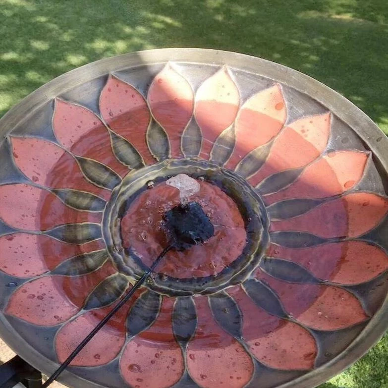 Red Petals Solar Bubbler Bird Bath 1 Red Petals Solar Bubbler Bird Bath