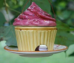 Ceramic Cupcake Bird Feeder 5 Ceramic Cupcake Bird Feeder -US Poultry Sales Store strawberry.feeder.smll