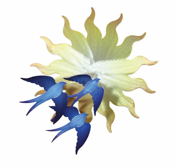 Swallows On Sunburst Wall Art 1 Swallows On Sunburst Wall Art