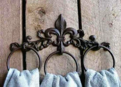 Fleur De Lis Iron Towel Rack -US Poultry Sales Store towel