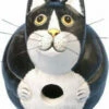 Black And White Fat Cat Wooden Birdhouse