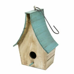 Boho Chalet Hanging Birdhouse- 4 Colors 9 Boho Chalet Hanging Birdhouse- 4 Colors -US Poultry Sales Store wooden boho hanging birdhouse